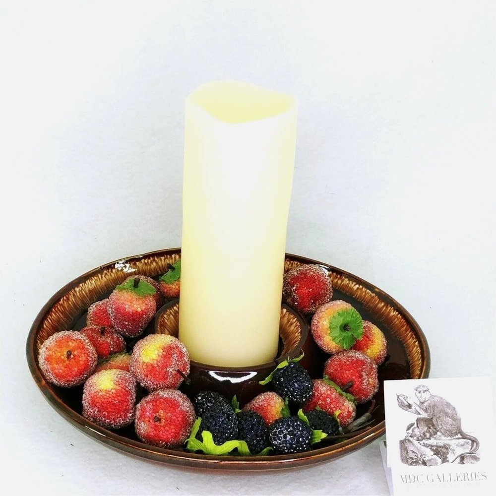 Chip Dip Vegetable Bowl Kathy Kale USA Pottery Chocolate Brown Vintage 11.5" Dia - Picture 4 of 8
